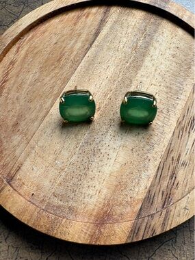 Kate Spade Green Gemstone Gold-Tone Stud Earrings